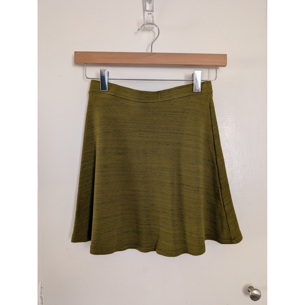 American Apparel Green Space Dye Skirt Stretch Womens S Goblincore Forest Earthy